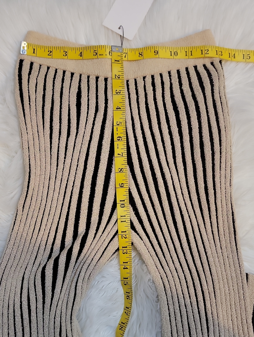 Zara Black & Cream Vertical Stripe Knit Wide-Leg Set - Picture 10 of 11